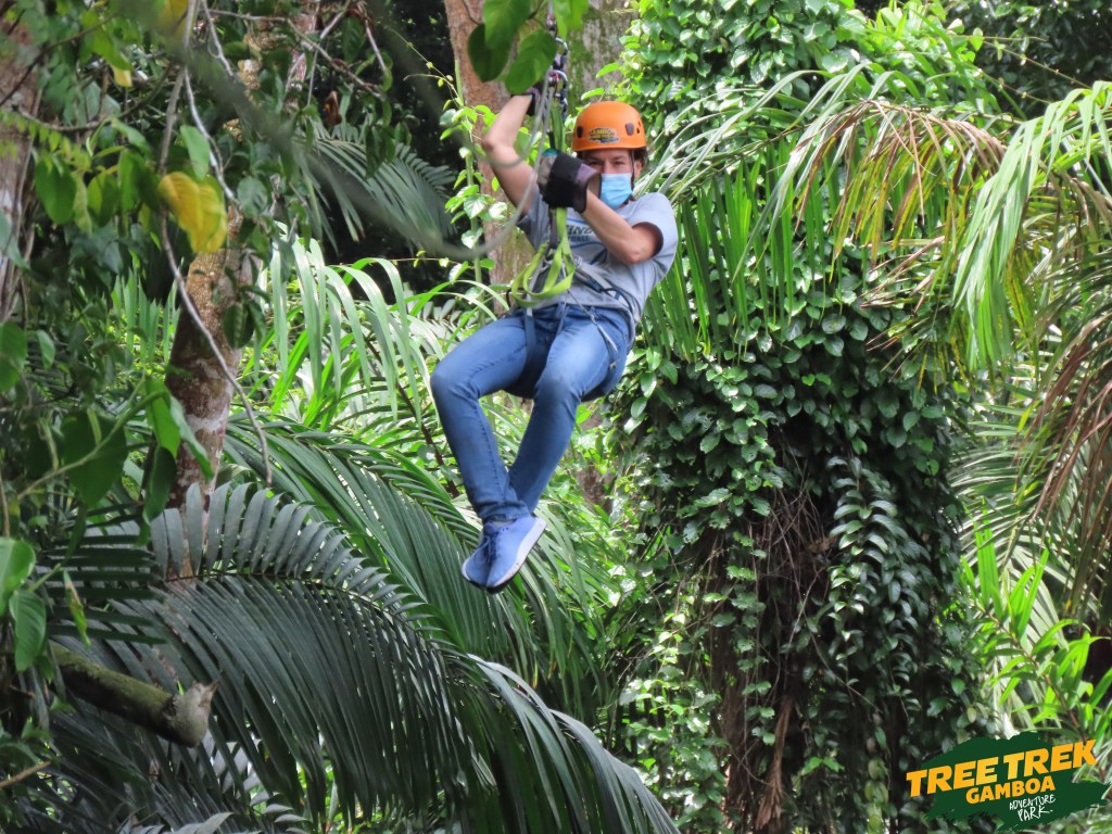 Zip lining in Tree Trek Gamboa Panama