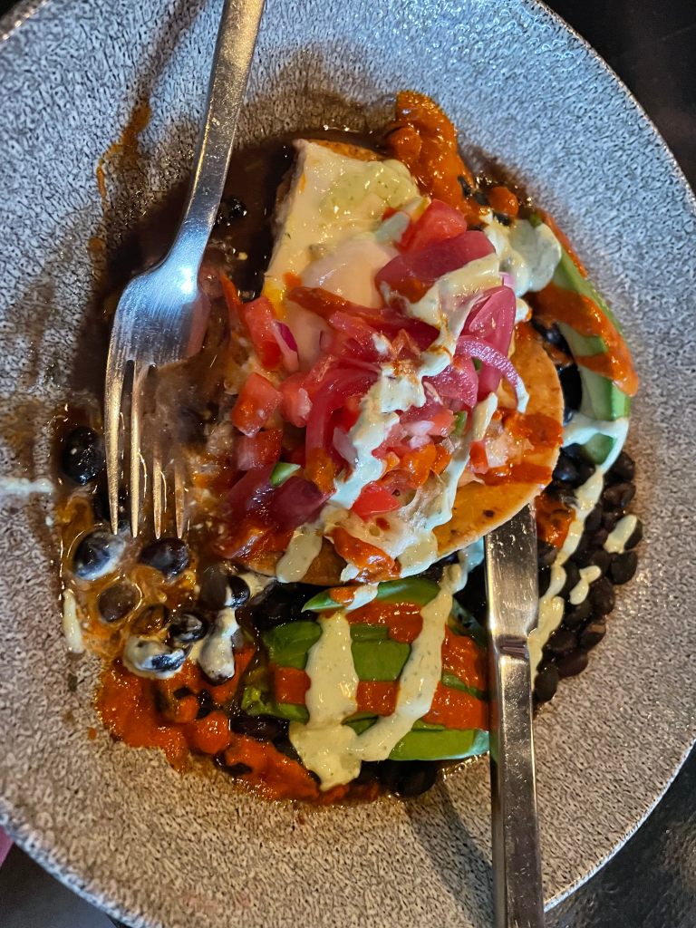 Brunch food at Harper's Garden