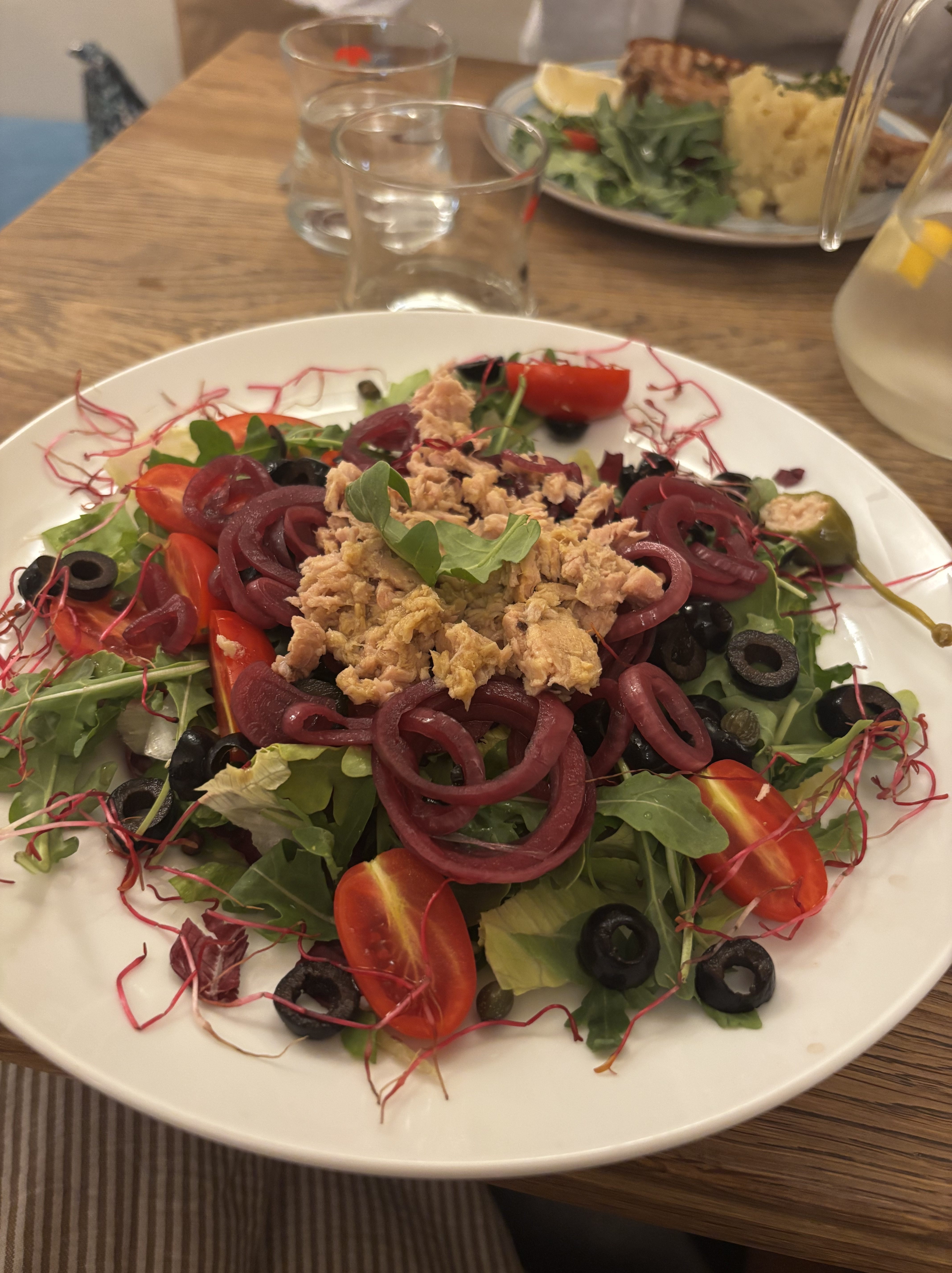 Pivo & Basilico Caffe Restaurant in Prague in salad