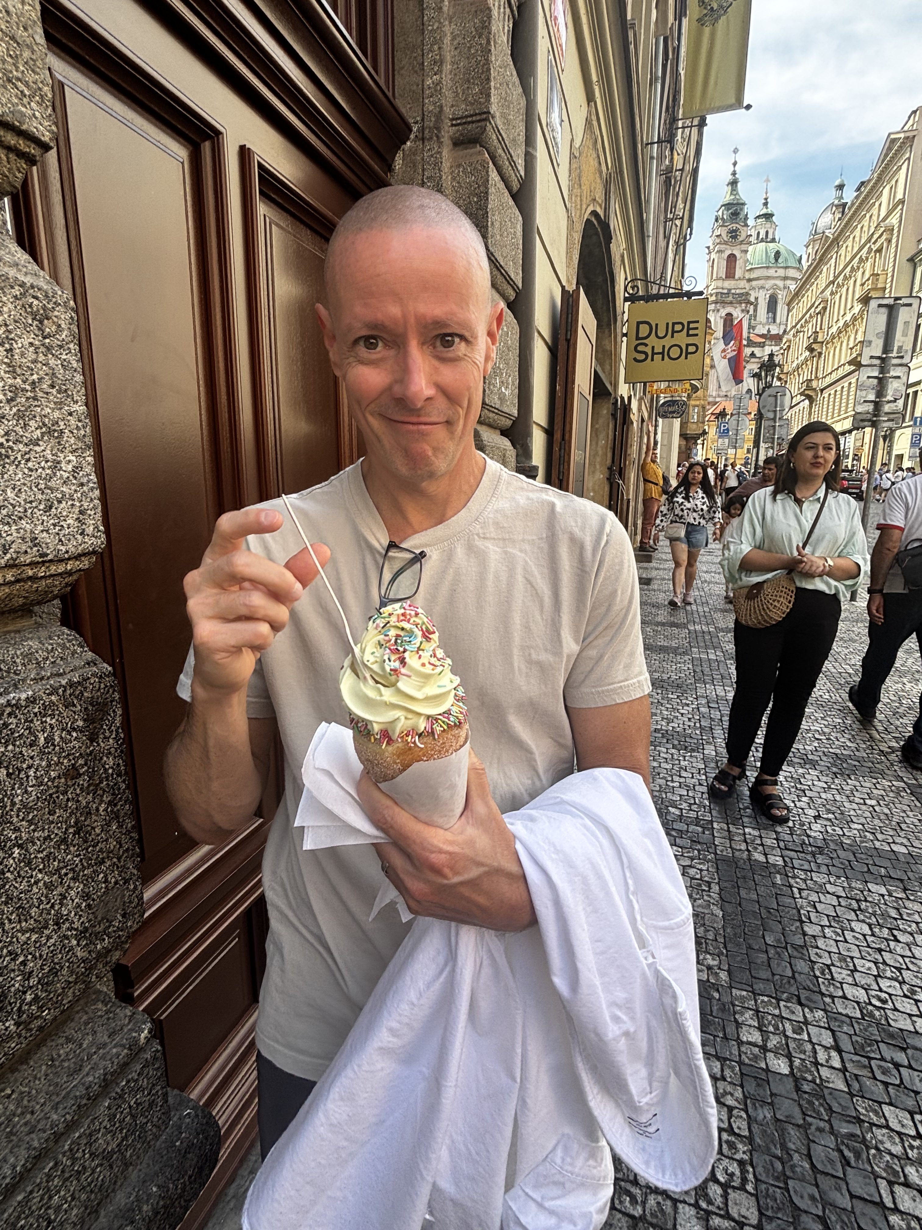excited about eating Chimney Cake